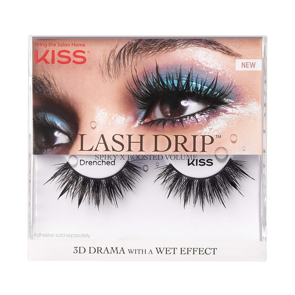 Kiss Lash Drip Spiky Wet EffeEa Lashes, Drenched, 1 Pr